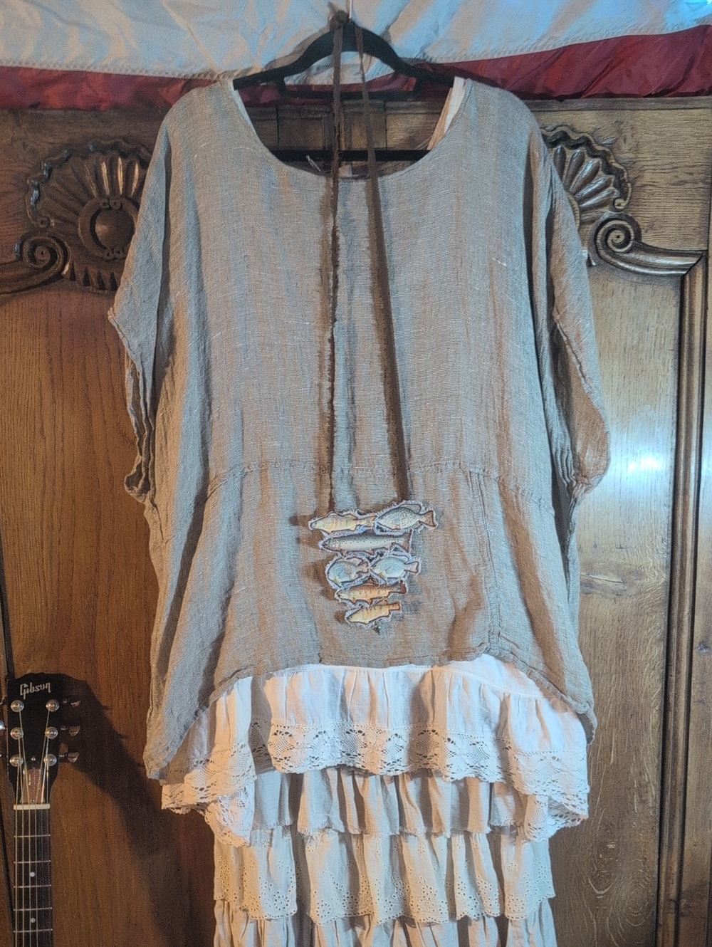 "NWTO"FLAX Raw Linen Poncho Style Tunic - Picture 2 of 9